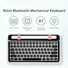 Spedizione gratuita Punk Retro tastiera meccanica connessione Bluetooth connessione cablata con Led Teclado mecáico de modo dual