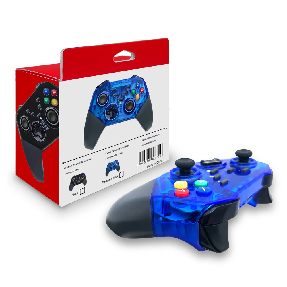 

Wireless Switch-Pro Game Controller 380mAh Bluetooth Gamepad Joystick Mini Console with Programming Button for PC Game