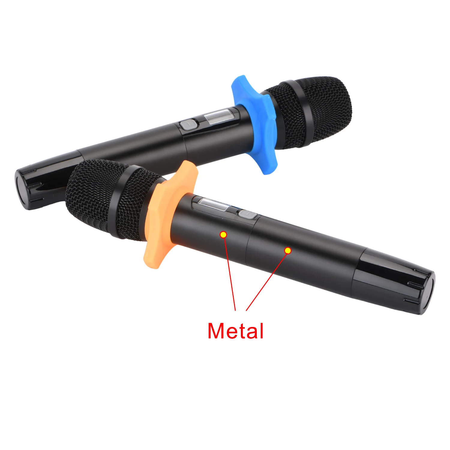 Lomeho LO-U11 양방향 멀티 주파수, 피드백 방지 음소거 DJ 파티 노래방 교회 금속 휴대용 무선 마이크, DC 5V, 2X380