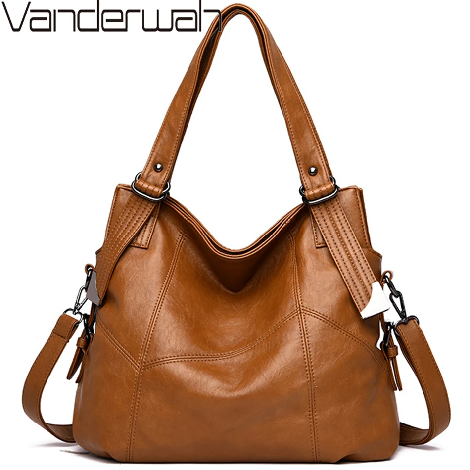Beste Dames Handtassen Sac Bolsa 2019 Vintage Stijl Vrouwen Handtassen Lederen luxe handtassen vrouwen tassen Designer Grote Capaciteit Draagtas