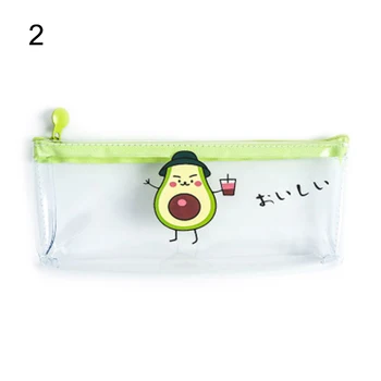 

Cute Avocado Pencil Case Fashion Storage BagsTransparent School Student Office Stationery Bag For Work Travel 20 x 9CM