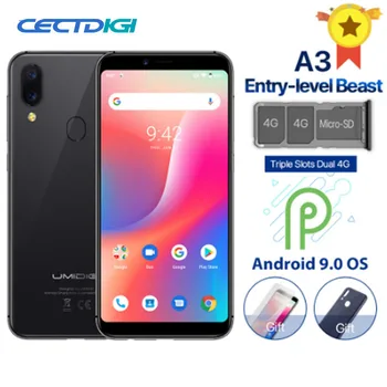 

UMIDIGI A3 Android 9.0 Global Band Dual 5.5"incell HD+display 2GB+16GB Mobile Phone Quad Core Face Unlock 12MP+5MP 4G Smartphone