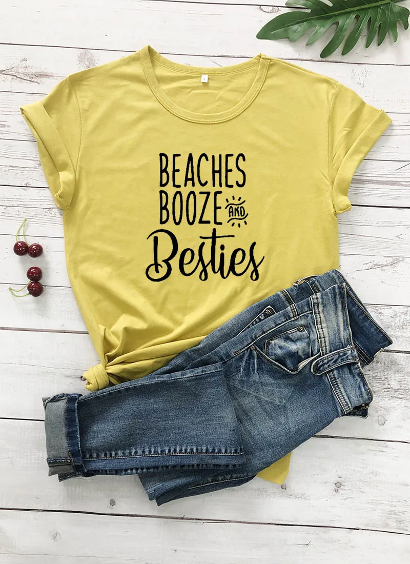 Beaches Booze And Besties Printed New 