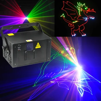 

25KPPS 2W RGB Laser Light Beam With Patterns DMX DJ Dance Bar Home Party Disco Effect Light System Show Laser Stage Lighting