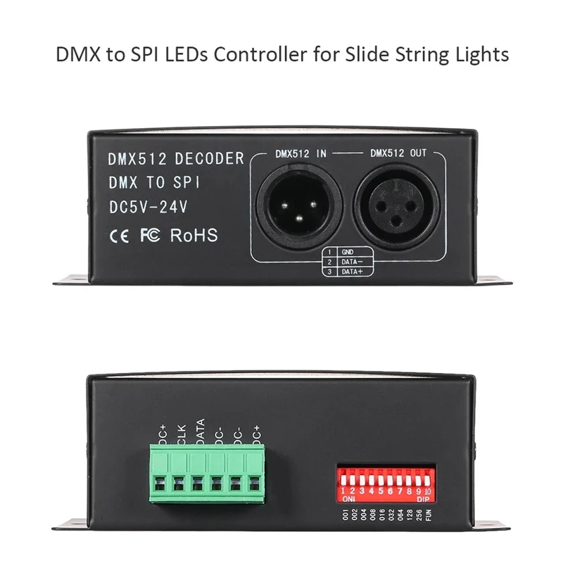 Светодиодный светильник-контроллер постоянного тока 5-24 В Rgbw Dmx512 декодер Dmx в Spi Si для струнный светильник s