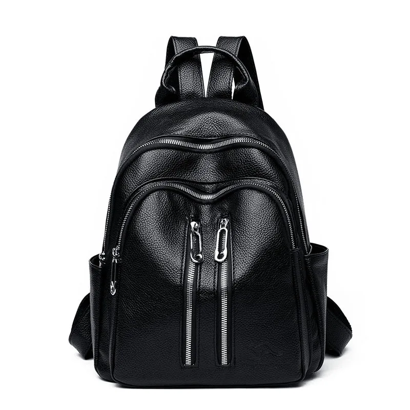 

Backpack Women's Bag Youth Travel Backpack 2019 New European and American Fashion PU Leather Academic Bags Wholesale