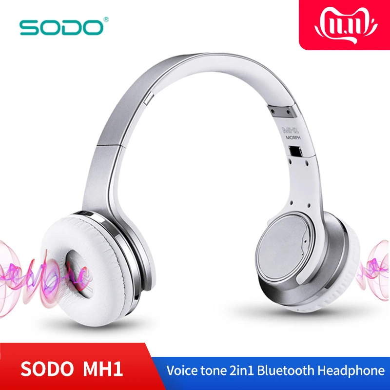 Оригинальные беспроводные Bluetooth наушники SODO MH1 nfc мини динамик беспроводная