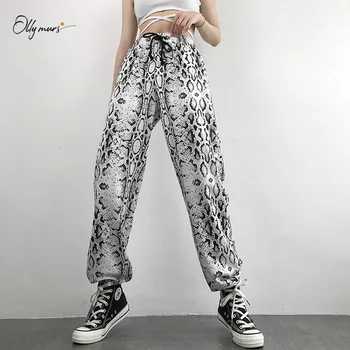 

OllyMurs New Fashion Style Women Loose Casual Straight Pants Print Female Pants Ladies Comfortable Sweatpants Women Clothes
