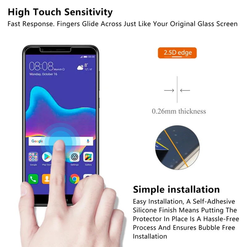 Защита экрана телефона для Huawei Y7 Prime Pro 2018 закаленное стекло huawei Y9 2019 Y 9 HD защитное