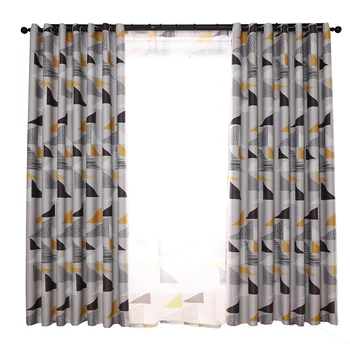 

1 Pc Panel Curtains For Windows Drapes European Modern Geometric Curtain Printing Room For Bedroom Shade Blackout Living Kitchen