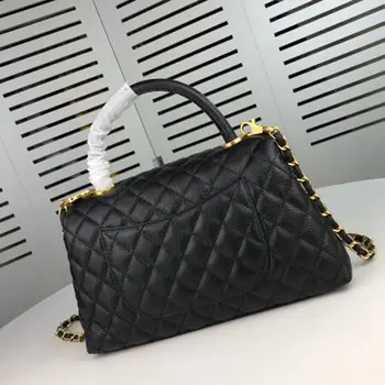 

2020 Women's top designer caviar handbag luxury leather ladies shoulder bag wallet ladies crossbody Qui stitched flap square bag