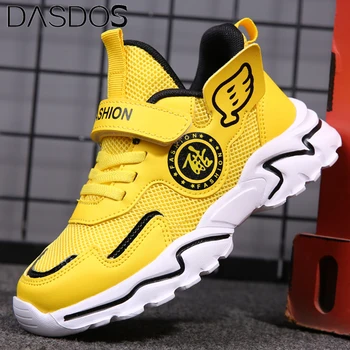 2021 Fashion Boys Sneakers Kids Casual Shoes Children's Tenis Shoes Breathable Mesh Outdoor Jogging Girls Hook&Loop Size 28-39 1