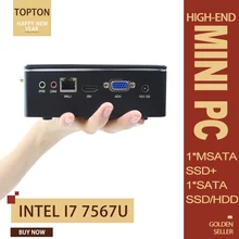 Topton Миниатюрный карманный компьютер с процессором Intel Core i7 7567U/i5 6287U процессор Windows 7/8/10 Linux HDMI VGA 300 м Wi-Fi BT NUC игровые компьютерные наушники, чехол