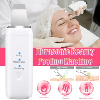 

Facial Skin Scrubber Spatula Ultrasonic Vacuum Blackhead Remover Pore Cleaner Acne Fine Lines Whitening Lifting Exfoliation Tool