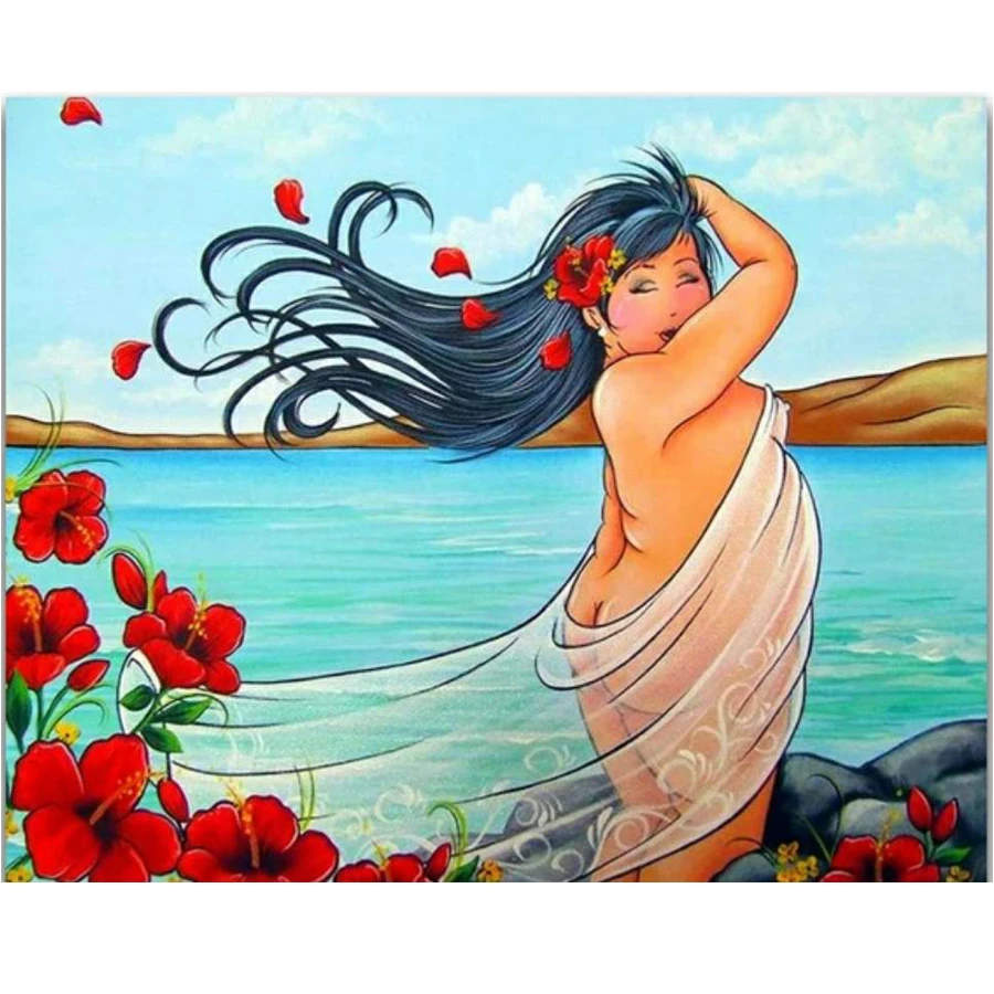 Full Square/Round Drill 5D DIY Diamond Painting &quotSexy fat woman&quot 3D Embroidery Cross Stitch Mosaic Rhinestone Home Decor JS4552 | Дом и