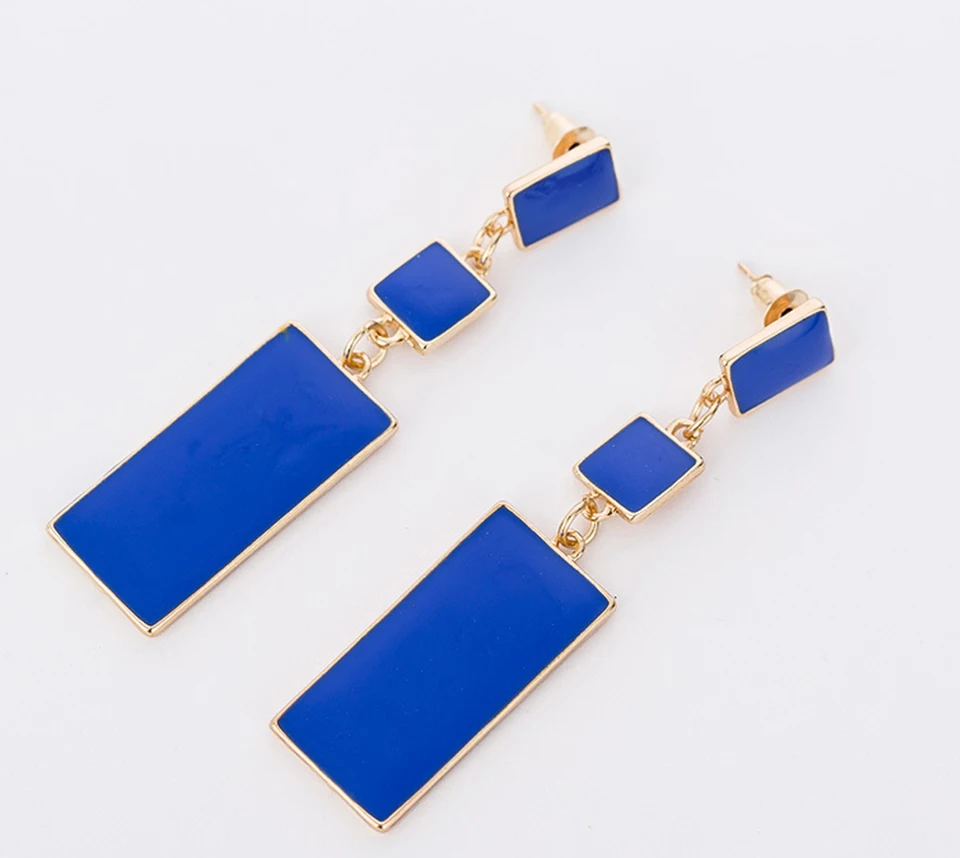 Hee00a81a38754addb7213935ce0a7f57D - Fashion Design Geometry 4 Color Alloy Women Blue Enamel Drop Earrings wholesale Long Earrings On Valentine's Day E002