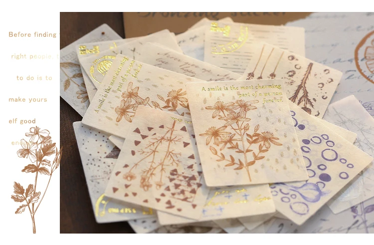 40pcs Vintage Stickers Museum Series Decorative Scrapbooking Stick Label Journaling Album Stationery Retro Stamp Plant Sticker
