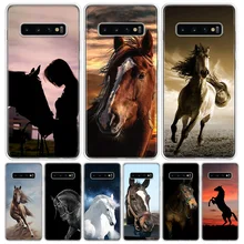 Paard Animal Cover Telefoon Case Voor Samsung Galaxy S10 + Lite Note 10 9 8 S9 S8 J4 J6 J8 plus S7 S6 2018 Coque Shell(China)