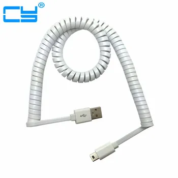 

Spring Coiled USB 2.0 Male to Mini 5 Pin Male Data Sync Charger Power Cable 2m