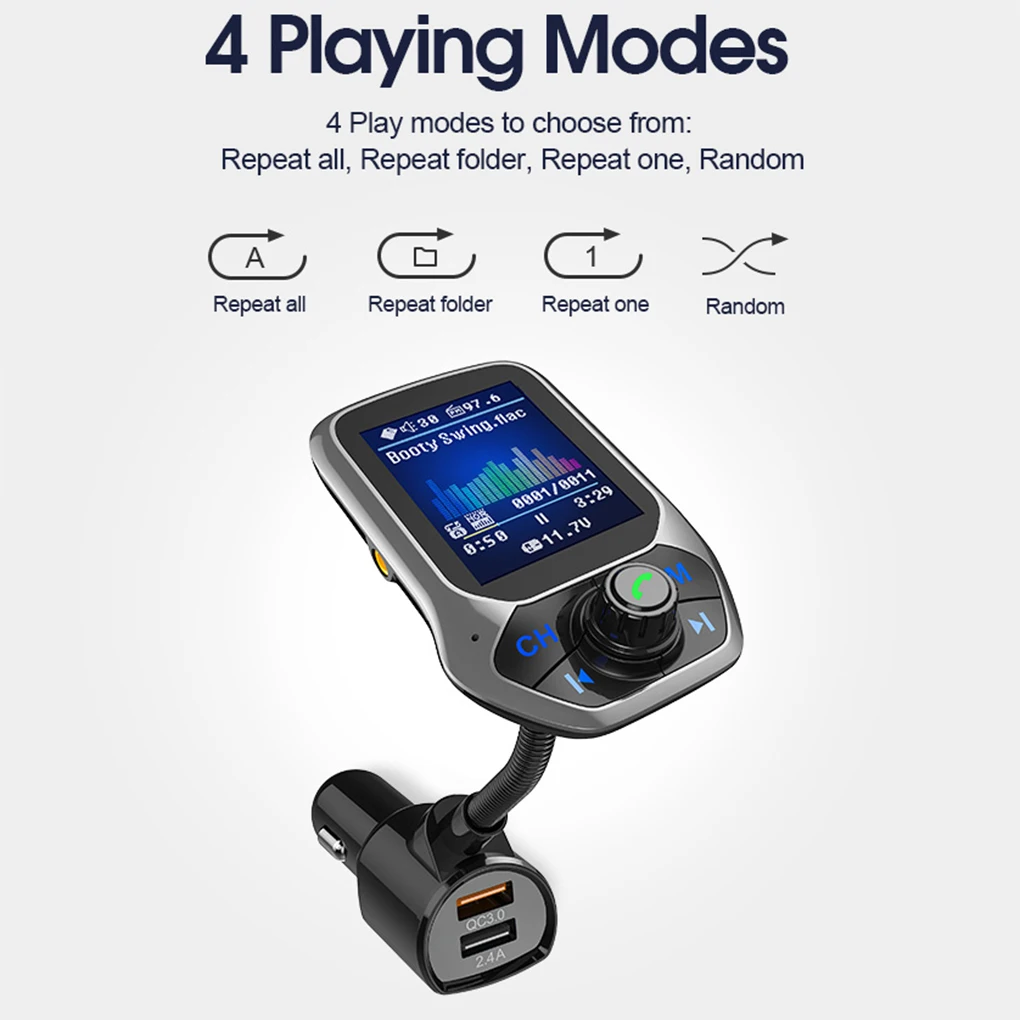 Автомобильный MP3-плеер Bluetooth динамик громкой связи экран дисплей двойной USB порт телефон зарядное устройство AUX музыкальный плеер