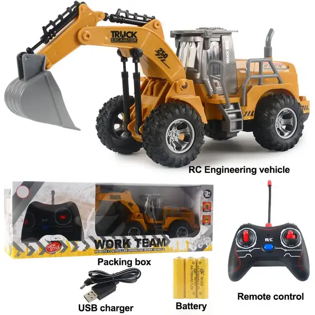 RC Excavator 2.4Ghz 1:32 RC Engineering Car Remote Control Excavator Construction Vehicle RTR Model Toys for Kids Christmas Gift 4