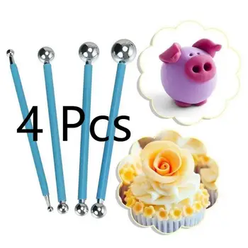

4pcs Ceramic Clay Pottery Carving Sculpting Modeling Handmade Kits DIY Decor Clay Home Handicraft Pottery Tool Cake Carving Tool