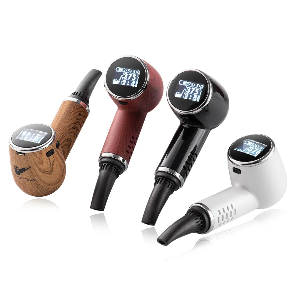 Epipe hacer humo vaporizador hierba seca E cigarrillos 1100mAh Control de temperatura pantalla OLED de calor de cerámica Cámara pipa Herbal Vape Kit