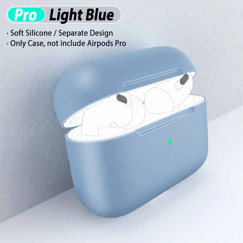 Мягкий силиконовый чехол для Airpods Pro Чехол для Apple Air Pods 3 Earpod Pro Чехол Funda защитный чехол s аксессуары коробка - Цвет: Light Blue