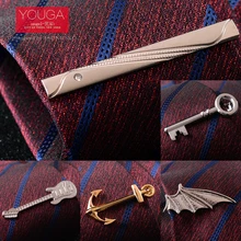Fashion Men's Tie Clip Business Dress Clip Men's Accessories Fancy Collar Pin Gold Pattern Tie Clip Postage Tide Men Gift