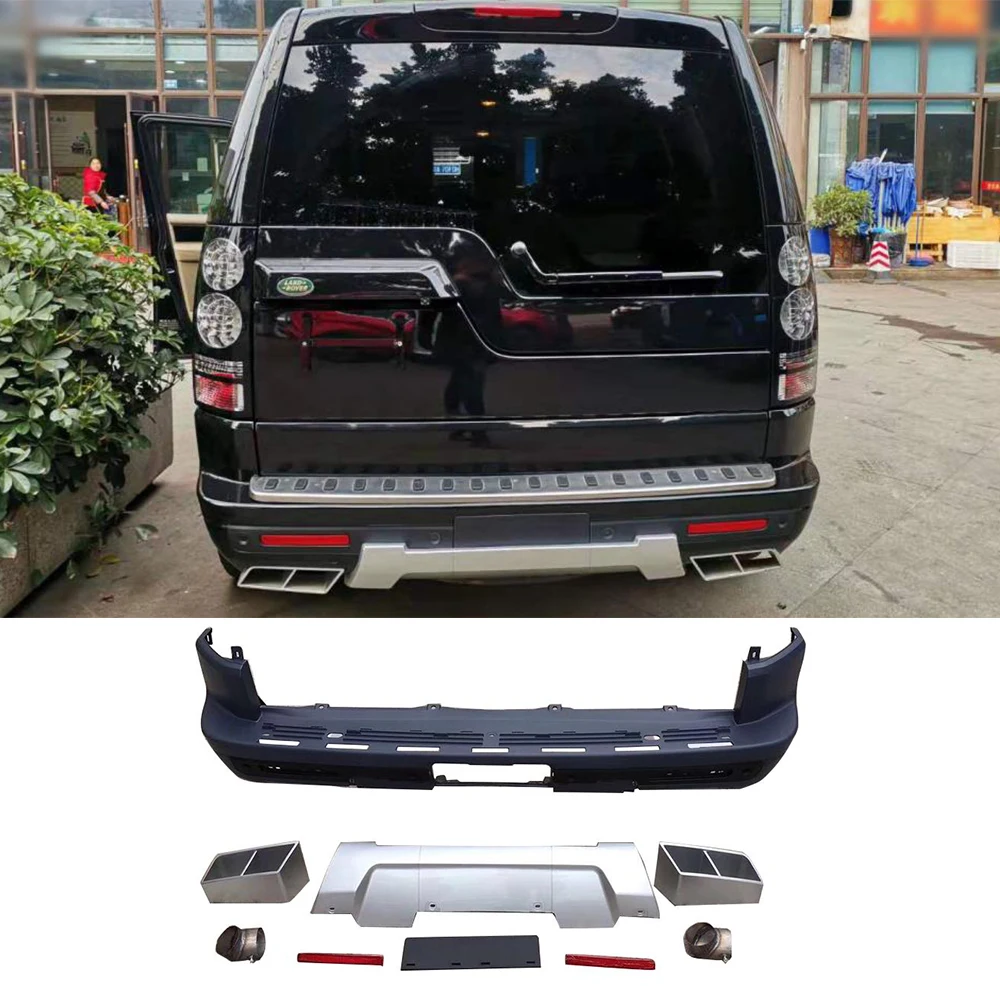 Автомобильный задний бампер, диффузор, спойлер для Land Rover, Дискавери 4, Автомобильный задний бампер, спойлер с выхлопными наконечниками