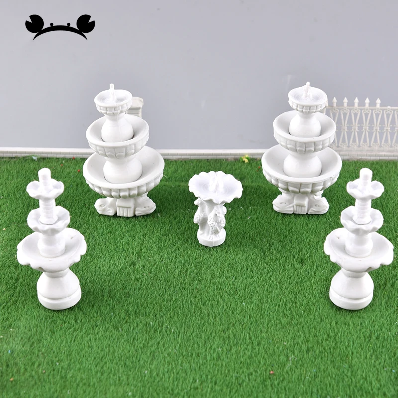 

9pcs/set HO Scale Garden Fountain Model Statue Pigeon 1:87 Miniature Figurine Craft Toy Outdoor Lawn Scenery Accessories