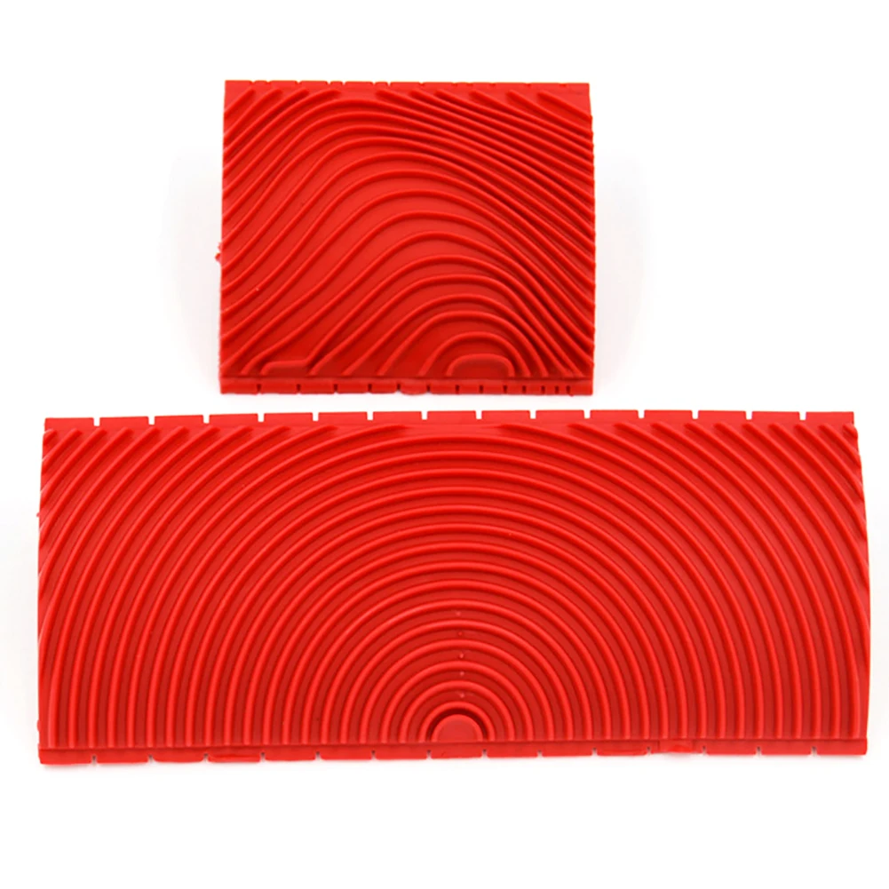 

2Pcs 3 Inch + 6 Inch Rubber Imitation Wood Graining Paint Roller Brush Wall Texture DIY Brush Art Painting Tool Home Decoration