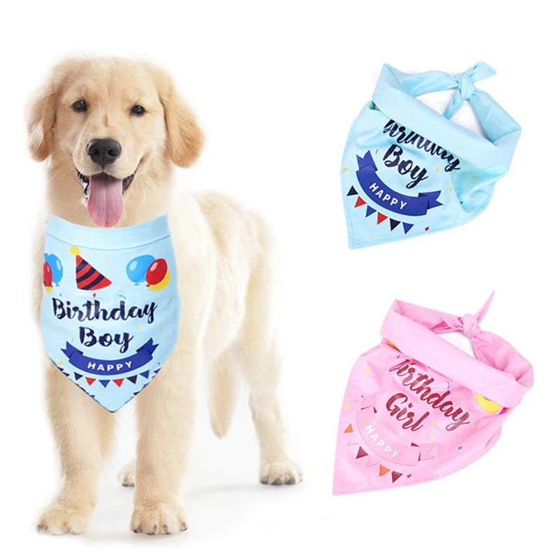 

Creative Pet Birthday riangle Bandana Dog Bandana Happy Birthday Double Pet Bandana Pet Bib Puppy