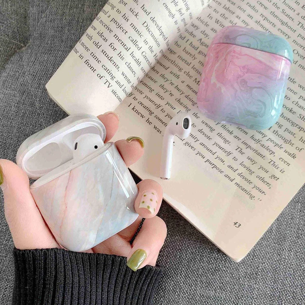 Чехол для наушников Apple Airpods чехол Мраморное прекрасное покрытие для Apple Airpods 2 1 чехол Аксессуары для наушников для Air Pods Box