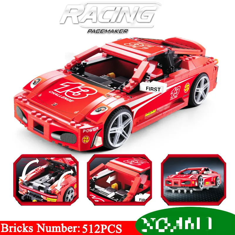 

512pcs F430 Sports Racing Car Building Blocks Compatible Legoed Bricks 8143 DIY Educational Toys for Children Great Gift