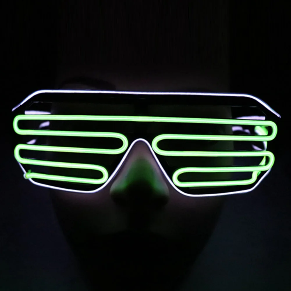 Неоновые вечерние очки EL Wire неоновые светодиодные очки бокалы с подсветкой Rave костюм вечерние диджей солнцезащитные очки декор для вечеринки в честь Дня Рождения