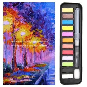 

12/18/24 Colors Watercolor Pens Set with Absorbent Sponge Durable Solid Painting Pigment Student Art Drawing Supplies