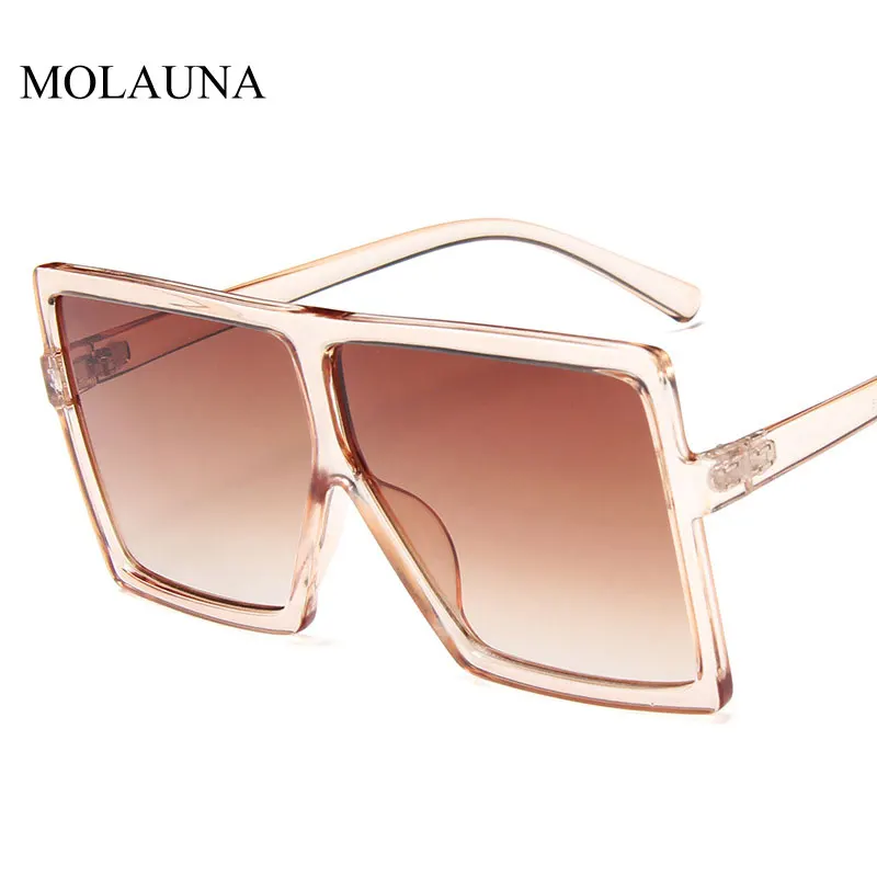 Модные градиентные крупные женские солнцезащитные очки Квадратные брендовые дизайнерские солнцезащитные очки с большими рамами для женщин винтажные женские очки UV400