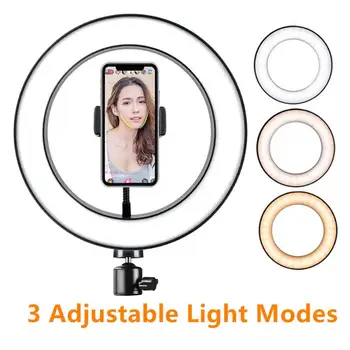 

20/26cm Professional LED Ring Fill Light with for Video Record Live Broadcast Selfie 3 Adjustable Light Modes Makeup Light Tools