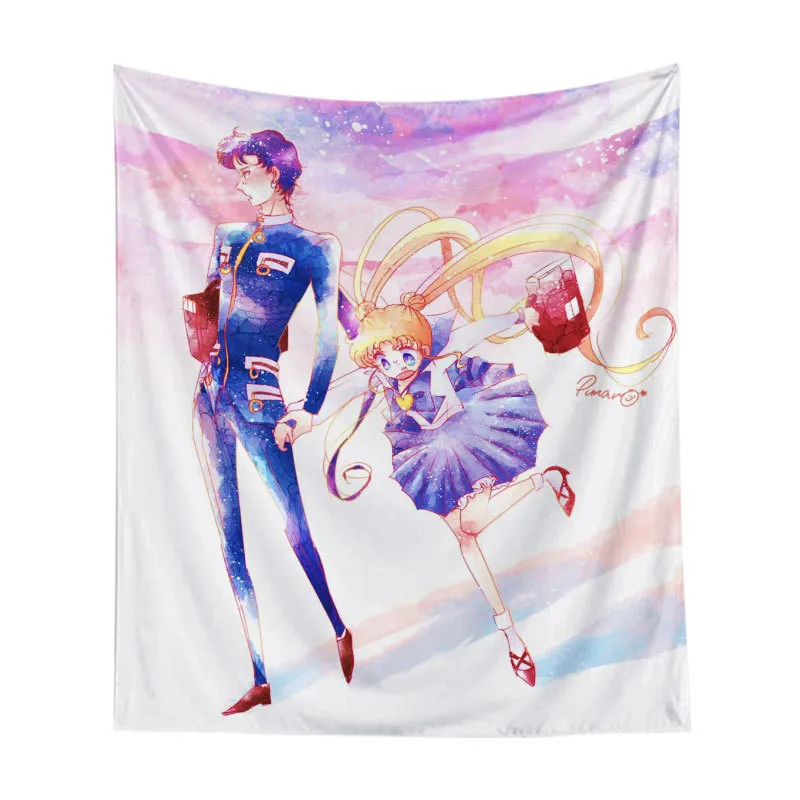 Anime Sailor Moon Cat Girl Tapestry Wall Hanging Decor Retro Printed Home Decor Hanging Living Printing Wall Tapestry - Цвет: Style 4