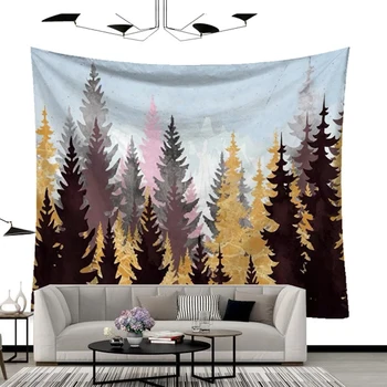 

200cmX150cm Living Room Tapestry Wall Hanging Home Decor Picnic Blanket Shawl Tippet Large Size Scenery Printed Sanding Tapestry