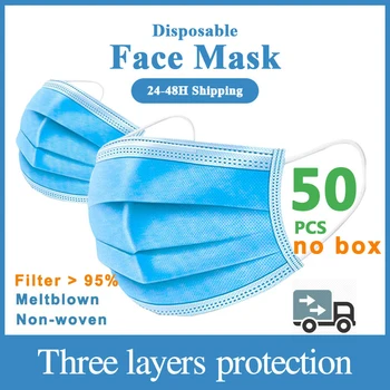 

Filter Mask 50pcs Filter 95% Disposable Face Mask dust mask mouth mask disposable Protective mask 3 ply face mask face dust mask