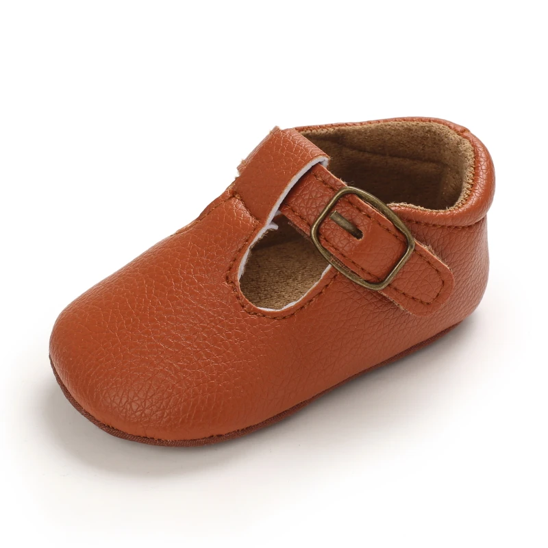 Infant Newborn Baby Girls Princess Non-Slip Floral Border Shoes Toddler Baby Soft PU Leather Prewalker Shoes Solid First Walkers