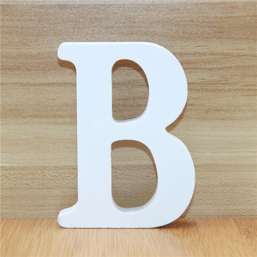 White Wood Letters 4 inch, Wood Letters for DIY Party Projects (G)