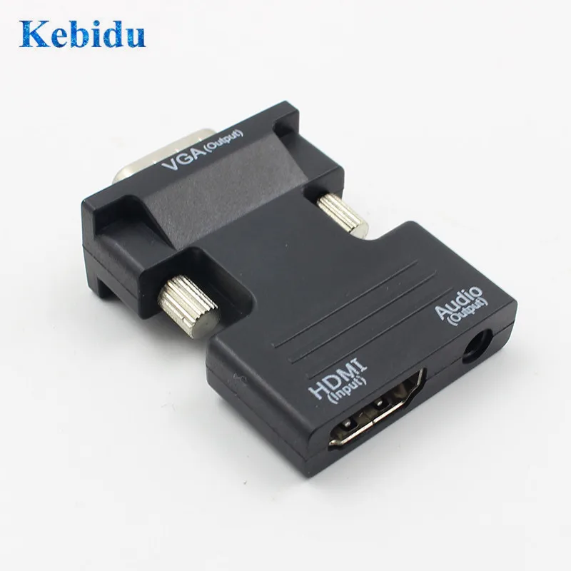 KEBIDU HDMI для VGA/3,5 мм аудио разъем конвертер адаптер Женский Для мужчин Высокая точность HD 1080p Аудио Видео сигнала