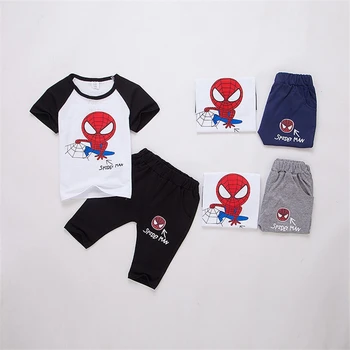 

Baby boys Girls T-Shirt+Short Pants Spiderman sets For Kids Short sleeve+Short Pants Children Leisure Sports Superhero Clothes