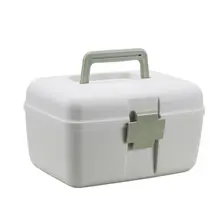 Armoire à médicaments multifonctionnelle Double couche, boîte de rangement Portable pour médicaments, boîte à médicaments en plastique