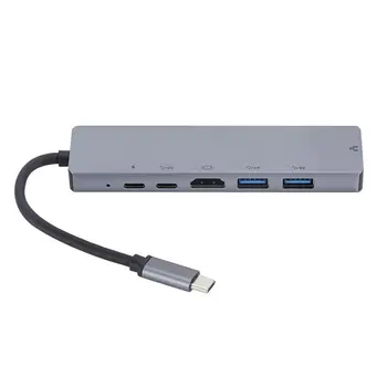 

USB3.1 type-C to HDMI+RJ45 six-in-one docking station hub for MacBook Pro For Samsung Splitter Adapter