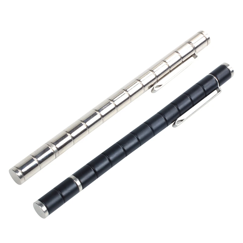 2 Pcs Creative Modular Polar Pen Magnetic Magnets Ball Toy Press with 12 Steel Balls Adult Toy(Silver &amp Black) |