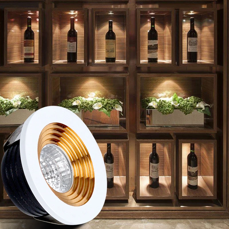 Dimmable COB потолочный светильник 3 Вт Круглый Мини прожектор AC85 265V белая лампа для